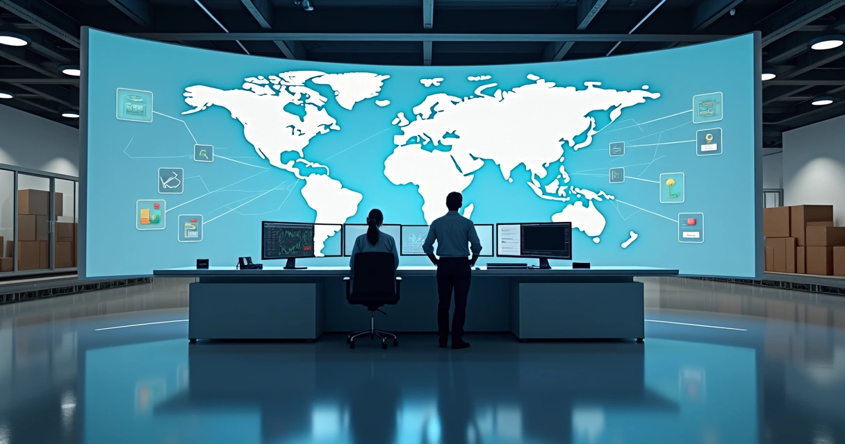 Hub logístico central conectando múltiplos marketplaces em tela grande