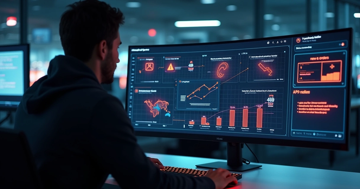 Tela de painel de vendas de marketplace com alertas de erro na integração de API
